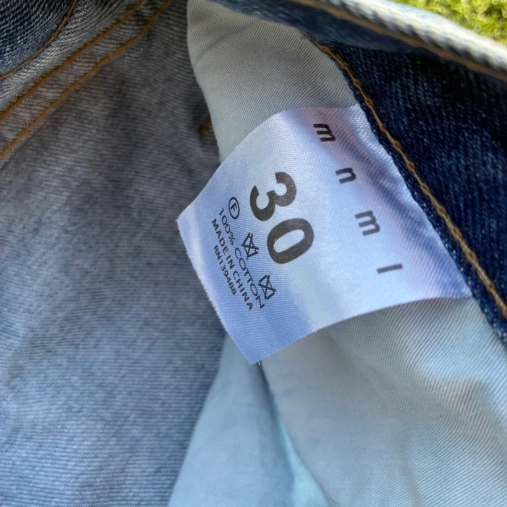 mnml Mens 32x32 Slim Fit Skinny Medium Wash Blue Denim Button Fly Jeans RN139488